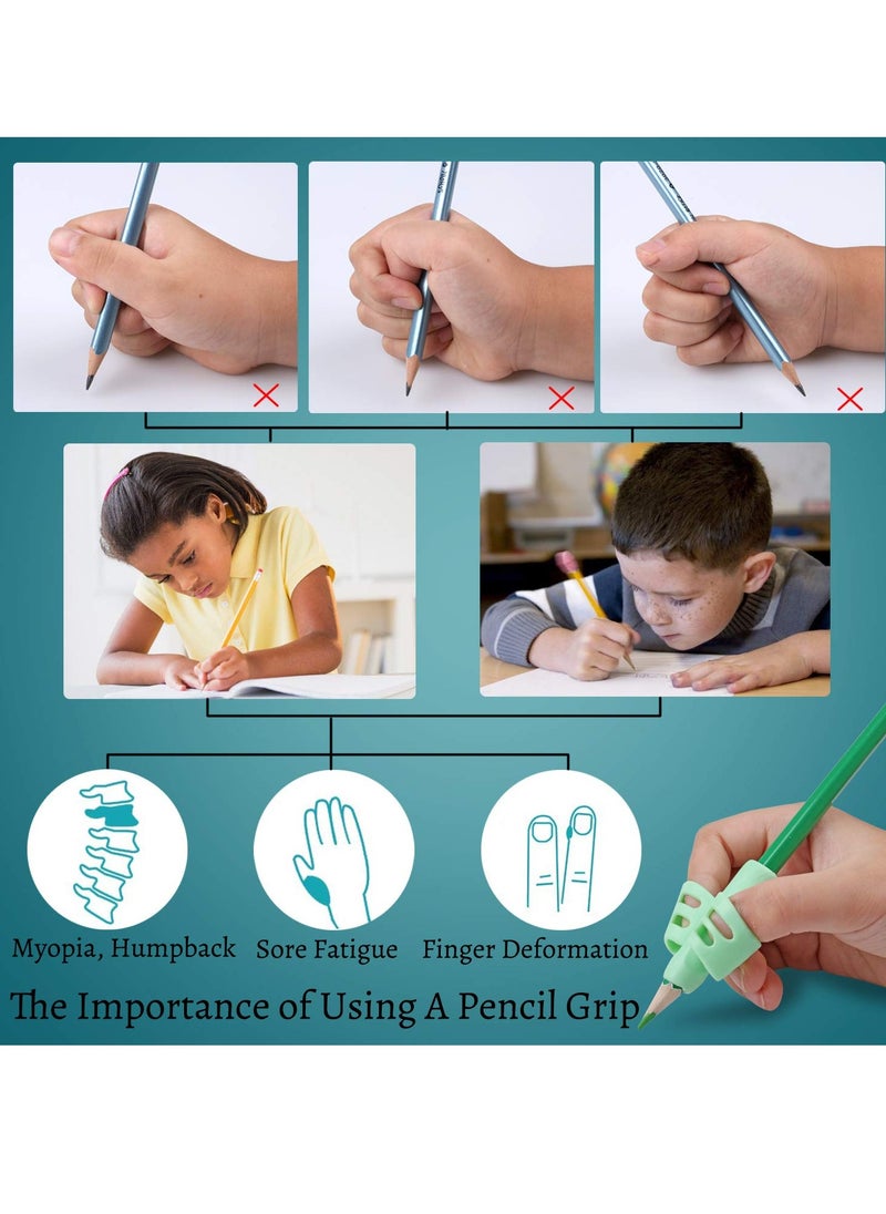 Generic - Pencil Grips, Pencil Grips for Kids Handwriting, Children Pen Writing Aid Grip Set Posture Correction Tool for Kids Preschoolers Children, Hollow Ventilation Design, 3 Pack - Image 1
