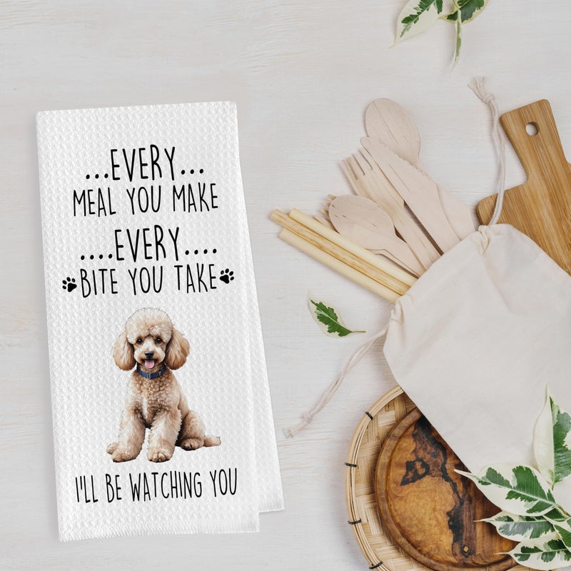 Geqtt Funny Poodle Dish Towels Set - Poodle Gifts Decorative Waffle Weave Kitchen Towels  Poodle Gifts Hand Tea Towels  Poodle Gifts for Women (16?24 Inches  Set of 2) - Image 3