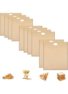 10 Pack Non Stick Toaster Bags, Reusable and Heat Resistant Toasted Sandwich Bags, Washable Toastie Bags for Toaster Microwave Grill, Toast Bags for Toast Sandwich Pizza Panini Snacks