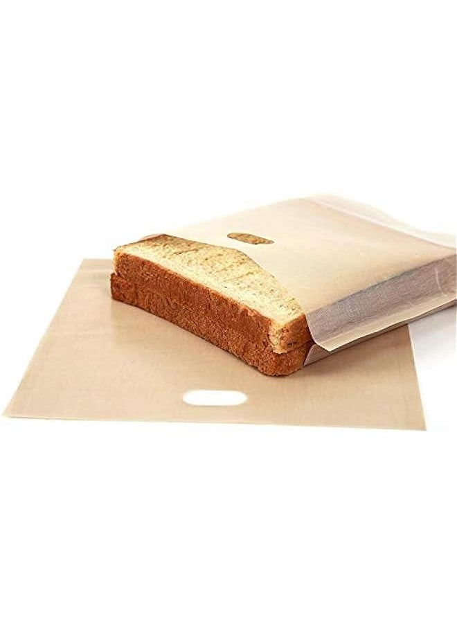 HOOKOR - 10 Pack Non Stick Toaster Bags, Reusable and Heat Resistant Toasted Sandwich Bags, Washable Toastie Bags for Toaster Microwave Grill, Toast Bags for Toast Sandwich Pizza Panini Snacks - Image 1