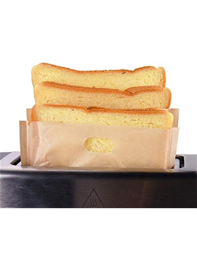 HOOKOR - 10 Pack Non Stick Toaster Bags, Reusable and Heat Resistant Toasted Sandwich Bags, Washable Toastie Bags for Toaster Microwave Grill, Toast Bags for Toast Sandwich Pizza Panini Snacks - Image 1