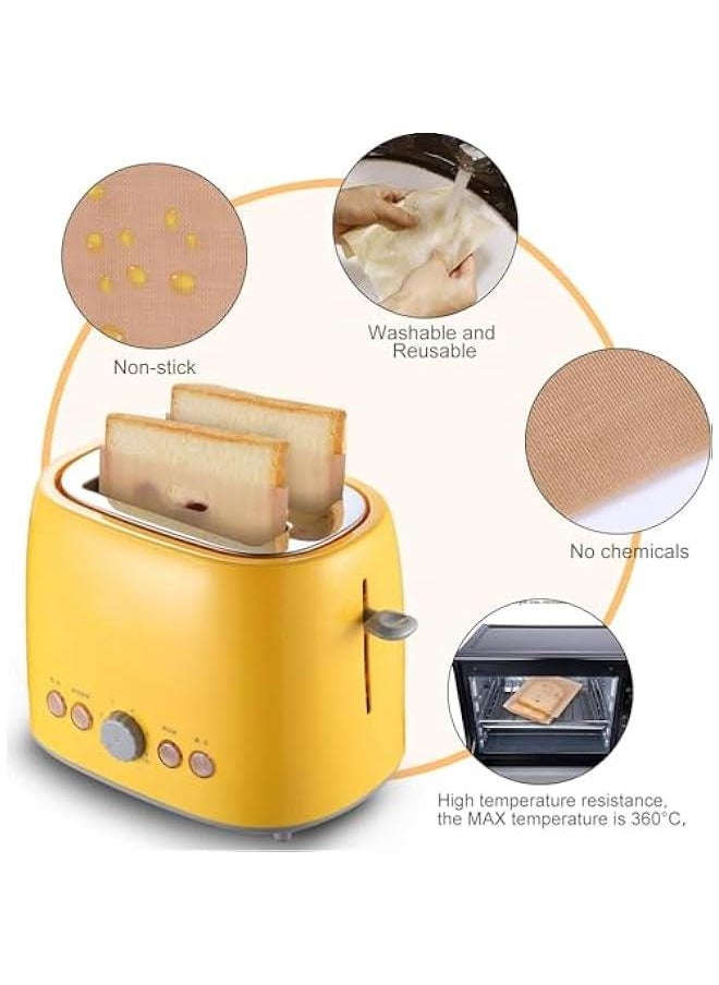 HOOKOR - 10 Pack Non Stick Toaster Bags, Reusable and Heat Resistant Toasted Sandwich Bags, Washable Toastie Bags for Toaster Microwave Grill, Toast Bags for Toast Sandwich Pizza Panini Snacks - Image 1