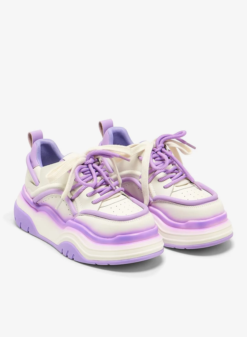 كوي Neon Reef Platform Trainers - Violet