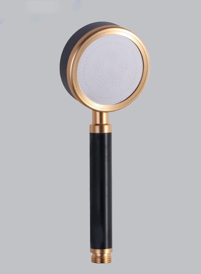 Bathroom Shower Head Handheld Pressurized Shower Head Water-Saving Stainless Steel Fine Water Outlet Removable Black Gold - Image 3