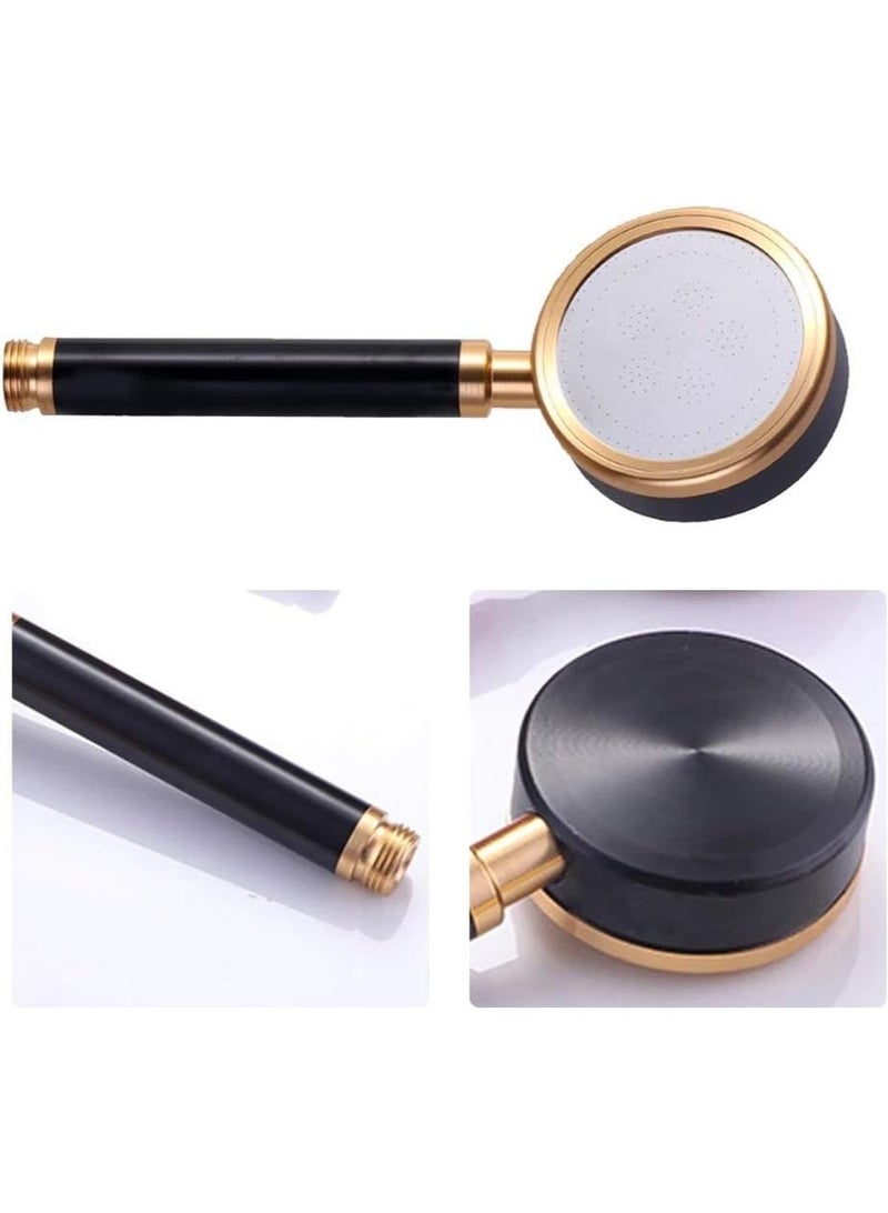 Bathroom Shower Head Handheld Pressurized Shower Head Water-Saving Stainless Steel Fine Water Outlet Removable Black Gold - Image 5