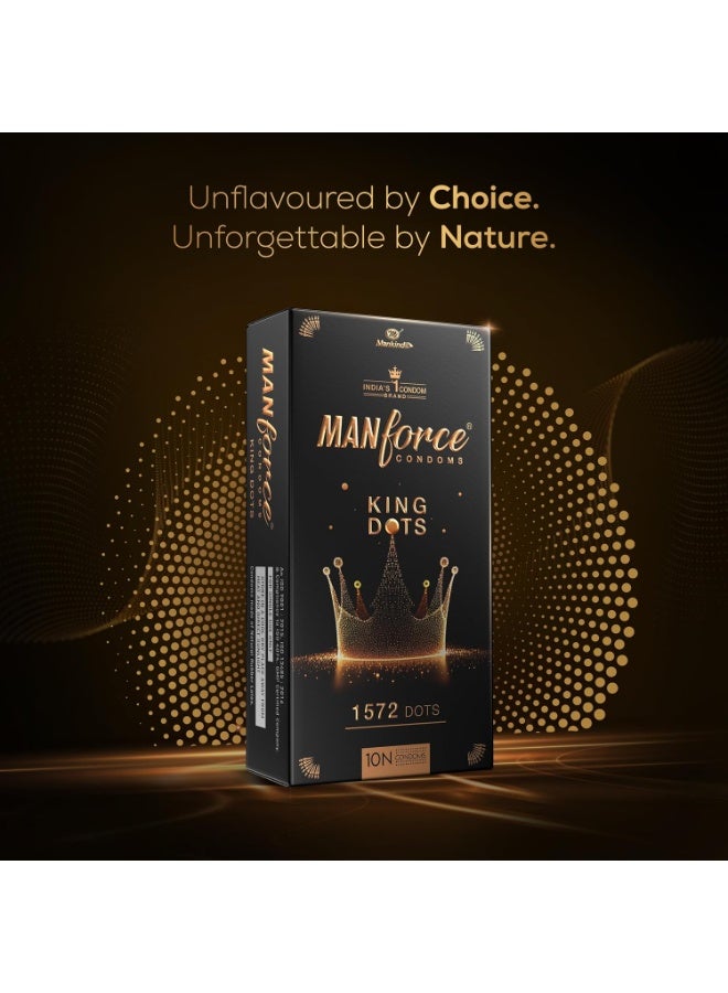 Manforce واقيات ذكرية مانفورس كينج دوتس إكسترا منقطة بدون نكهة، 10N - Image 4