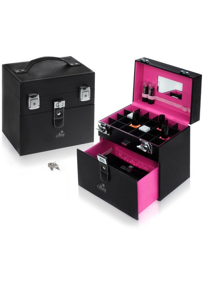 Shany SHANY Color Matters - Makeup Travel Case Nail Accessories Organizer and Makeup Train Case - Makeup Storage Box - Black  - Image 1