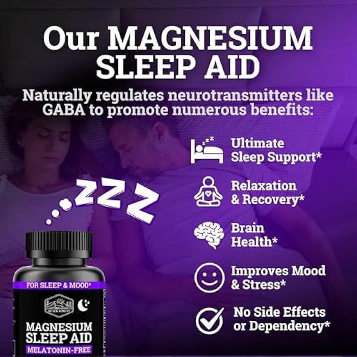 Black Forest Ashwagandha Magnesium Sleep Aid (6-in-1) - Magtein Magnesium L-Threonate, L-Theanine, Apigenin Supplement for Sleep 3 Enhanced with (Ashwagandha L theanine & Vitamin D) - Image 2