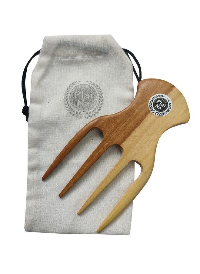 Plai Na - Natural Wood Comb Big Wide Tooth Wooden Afro Pick Handmade For 2C3A Hair Thick Wet And Curly Hair For African American - Image 1
