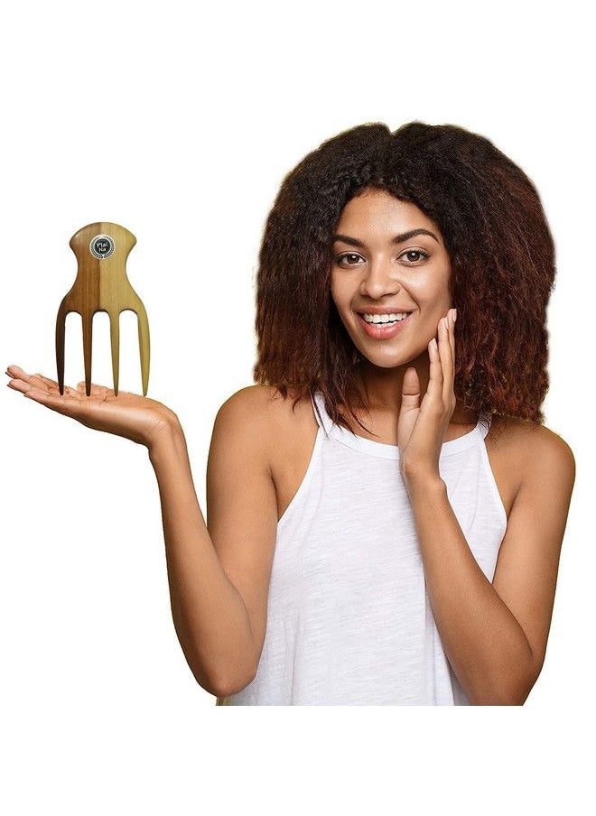Plai Na - Natural Wood Comb Big Wide Tooth Wooden Afro Pick Handmade For 2C3A Hair Thick Wet And Curly Hair For African American - Image 1