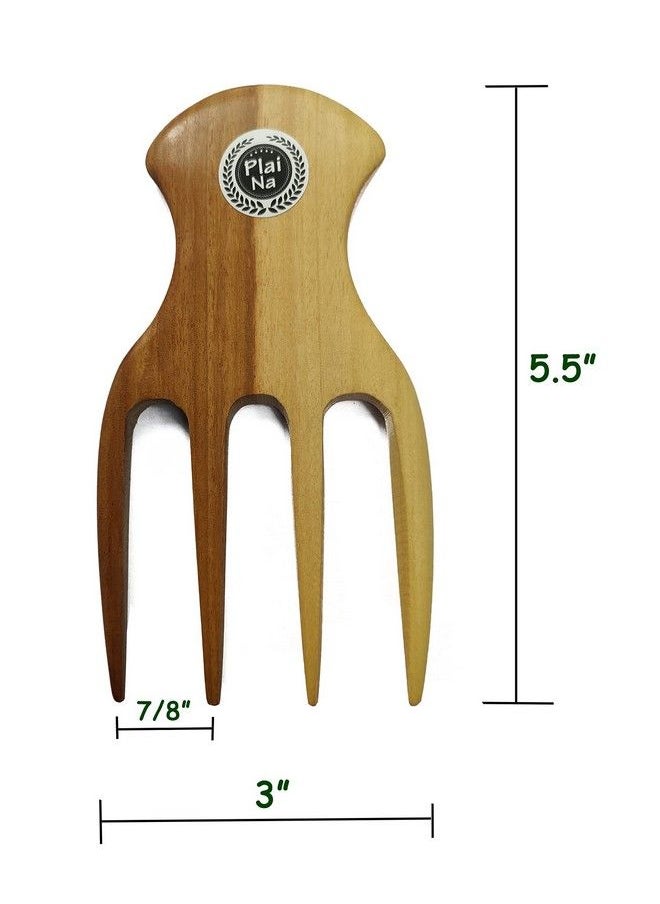 Plai Na - Natural Wood Comb Big Wide Tooth Wooden Afro Pick Handmade For 2C3A Hair Thick Wet And Curly Hair For African American - Image 1