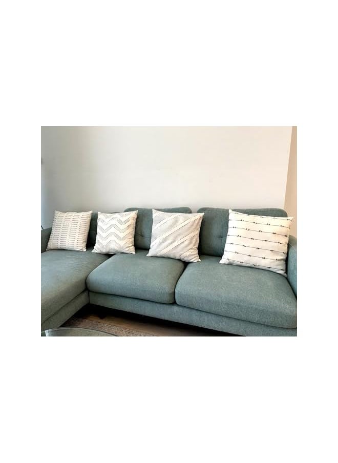 The Bros Set of 4 Boho Decorative Throw Pillow Covers, Made in Egypt (18" x 18", Café)  - Image 4