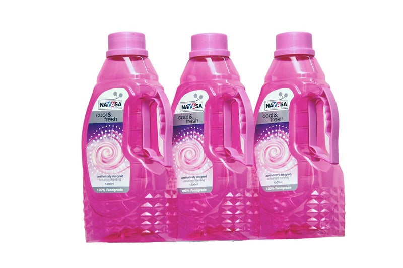 Nayasa Fontana Plastic Water Bottle 1500 ml Set of 3 Pink - Image 2
