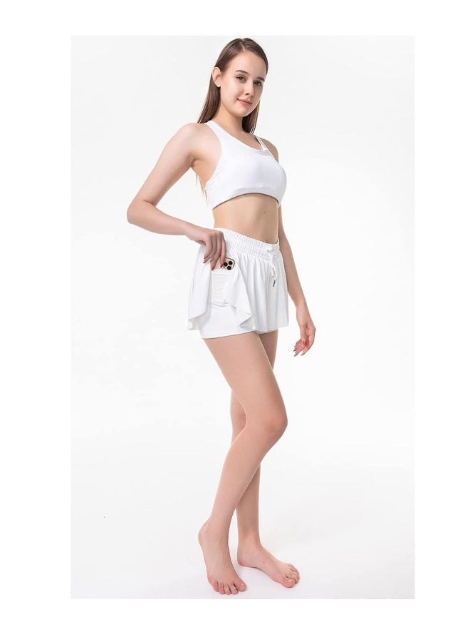 Womens Flowy Shorts with Pockets (L Size) - Image 3