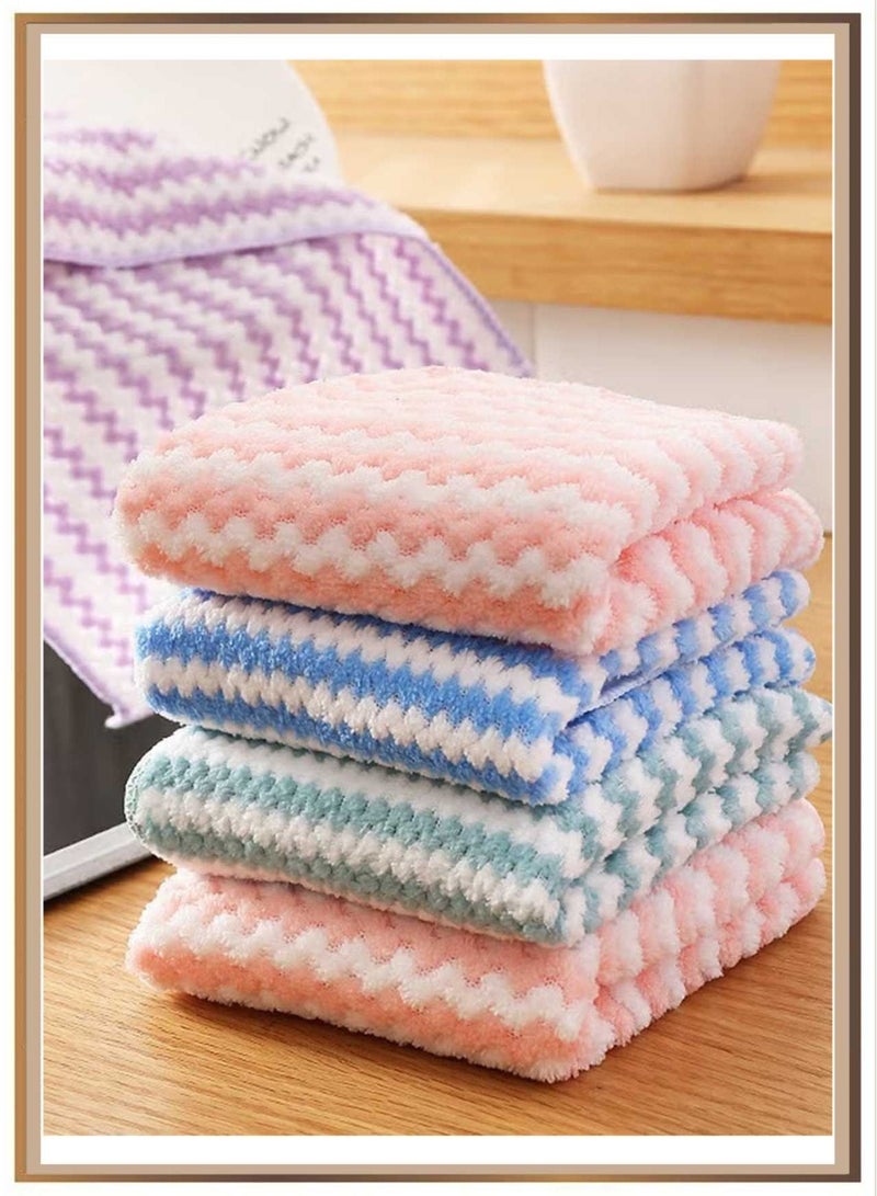 10Pcs Microfiber Highly Absorbent Cleaning Cloth, Kitchen Towel Dish Set for Washing Dishes, Easy To Clean Nonstick, Quick-Dry, Ultra-Absorbent, Non-Stick, Lint-Free, Kitchen Accessories, Kitchen Cleaning, Multi Color, 25×25cm - Image 3