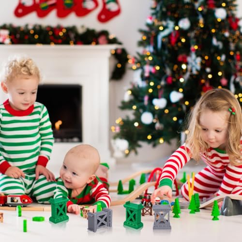 STOBAZA 24 Pcs Train Track Toys Bridge Support Train Track Bridge Supports Train Bridge Riser Train Track Support Risers Train Accessories Track Accessories for Wooden Train Plastic - Image 5