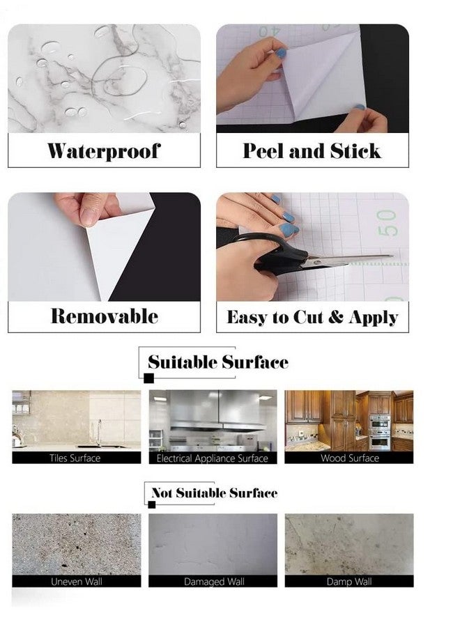 WISDOM Marble Wallpaper Self Adhesive Wallpaper For Use Furniture Kitchen Cabinet Almirah Lastic & Wooden Tabletop Wardrobe 16X60 Inch - Image 5