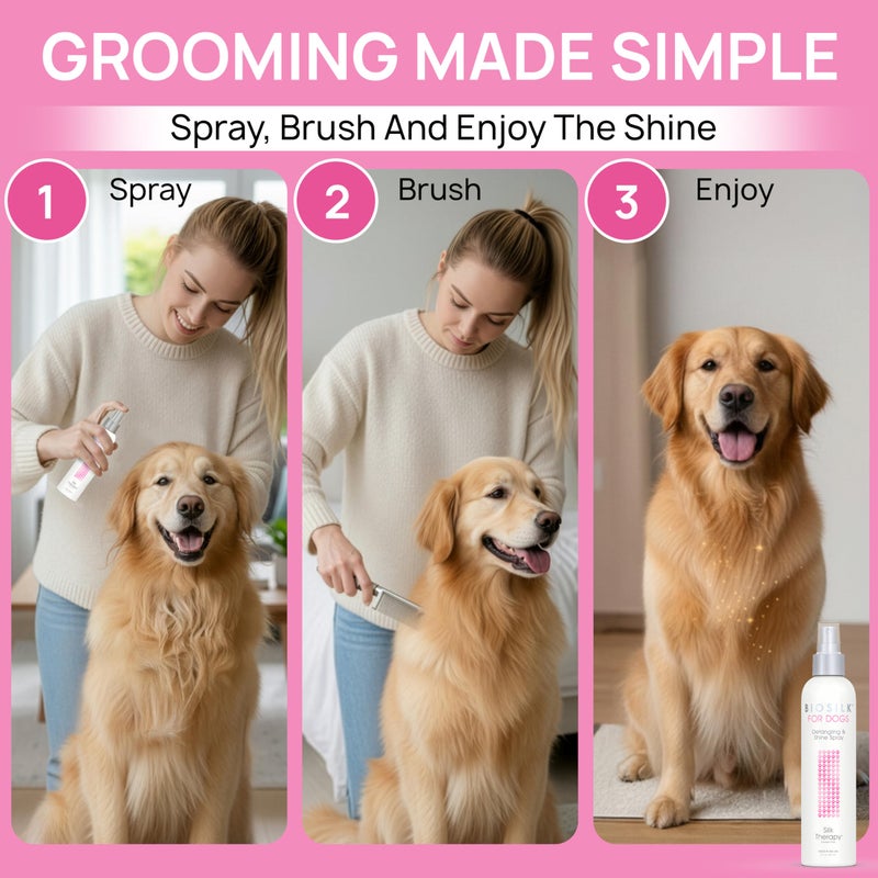 BioSilk Therapy Detangling Plus Shine Protecting Mist for Dogs | Best Detangling Spray For All Dogs and Puppies - Image 3