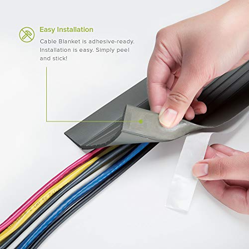 UT Wire 5-Feet Cable Blanket High Capacity Low Profile Cord Cover and Protector, Grey - Image 3
