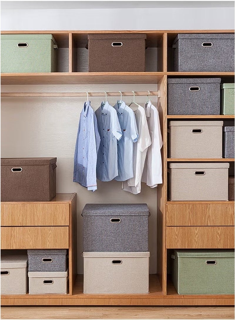 NIBEMINENT 2PCS Large Storage Bags, Clothes Storage Bins with Lid Foldable Closet Organizers Storage Containers with Durable Handles Thick Fabric Storage Box for Blanket Comforter Clothing Bedding - Image 5