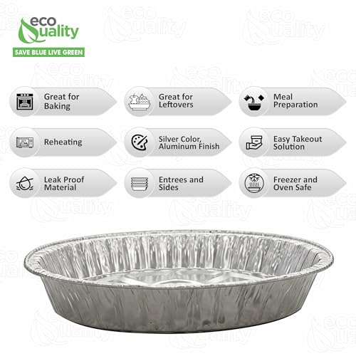 EcoQuality 10 PACK - Disposable Durable Oval Roaster Pan - Turkey Roasting Pans Extra Large, Heavy-Duty Aluminum Foil | Deep, Oval Shape for Chicken, Meat, Brisket, Roasting, Baking | Recyclable | USA MADE - Image 2