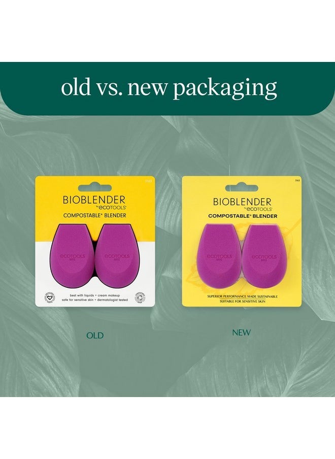 Ecotools - Bioblender Makeup Sponge Duo, Compostable Makeup Blender, For Liquid & Cream Foundation, Seamless Application, Eco-Friendly Beauty Sponge, Cruelty-Free & Latex Free, 2 Count - Image 1