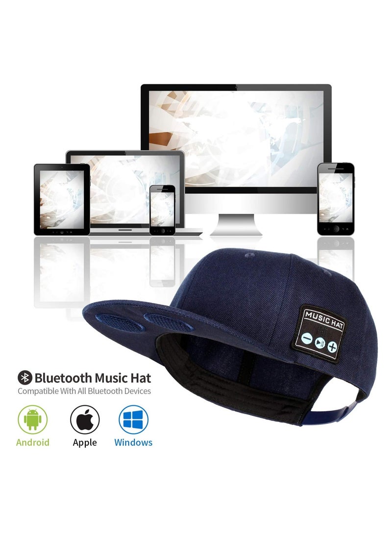 Hat with Bluetooth Speaker Adjustable Music Hat Bluetooth Hat for Outdoor Sports Baseball Cap Birthday Gift for Men/Women/Boys/Girls (Blue) - Image 2