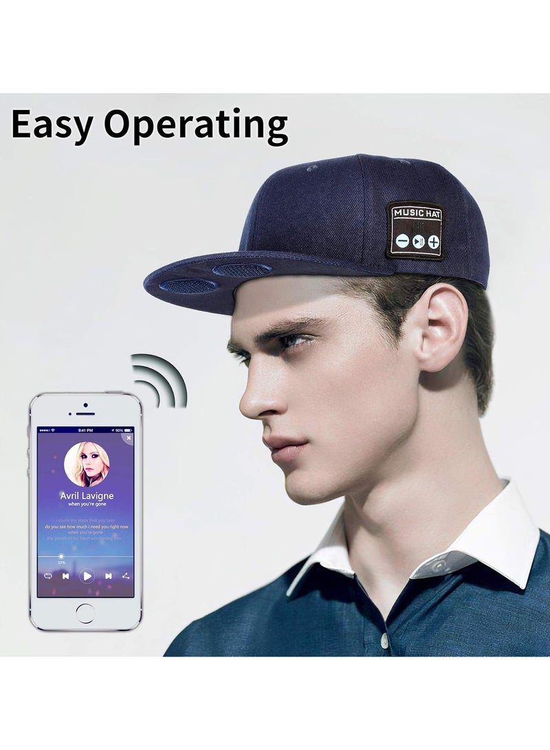 Hat with Bluetooth Speaker Adjustable Music Hat Bluetooth Hat for Outdoor Sports Baseball Cap Birthday Gift for Men/Women/Boys/Girls (Blue) - Image 5