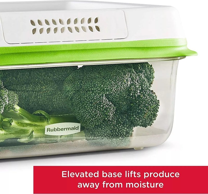 Rubbermaid حاوية تخزين الخضروات الكبيرة من Rubbermaid FreshWorks Saver سعة 181 كوب شفافة - Image 3