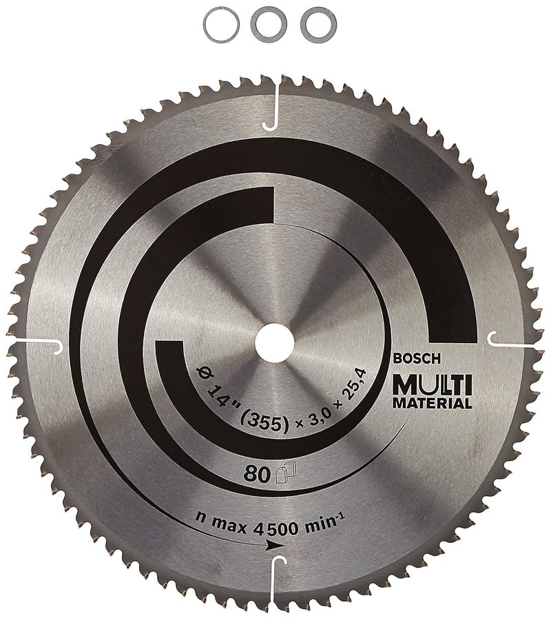 BOSCH Professional Circular Saw Blade For Aluminium And Other Non Ferrous Material, 14"/ 355Mm Dia, 25.4Mm Bore, 80 Teeth, Pack of 1 - Image 2
