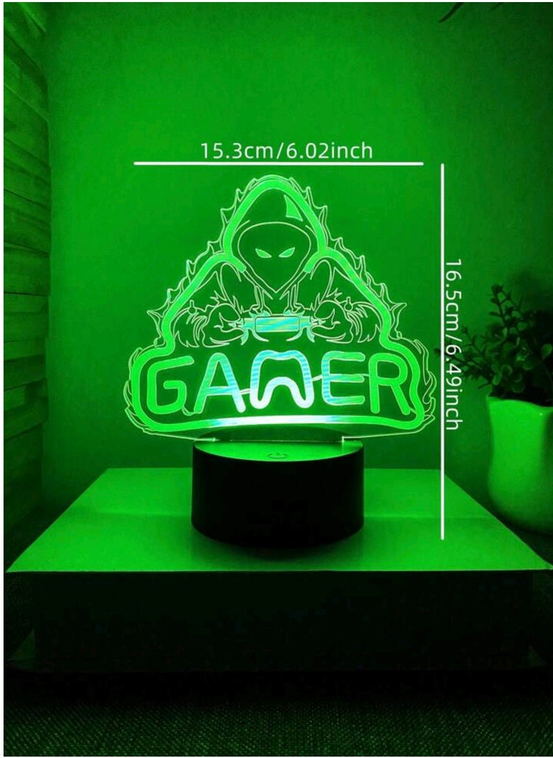 مصباح LED بتصميم ثلاثي الأبعاد لتزيين الطاولة متعدد الألوان نمط القيمينق