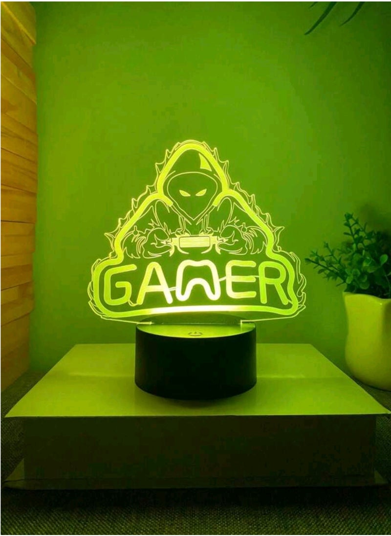 مصباح LED بتصميم ثلاثي الأبعاد لتزيين الطاولة متعدد الألوان نمط القيمينق