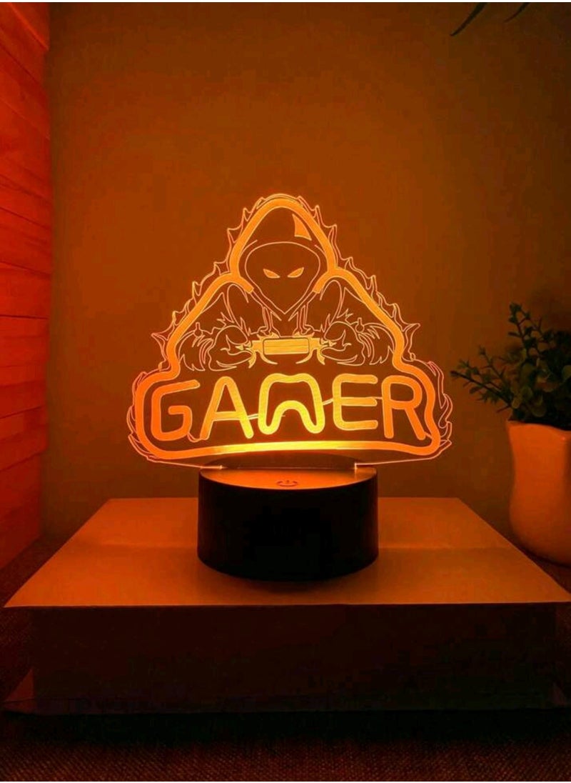 مصباح LED بتصميم ثلاثي الأبعاد لتزيين الطاولة متعدد الألوان نمط القيمينق