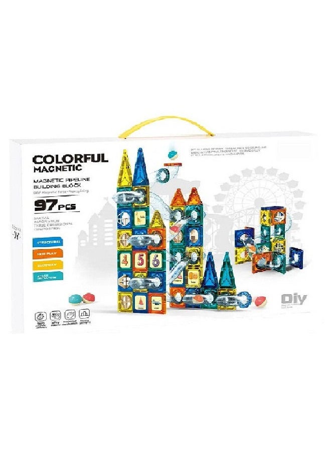 Colorful Magnetic Pipeline Building Block 97pcs  - Image 1
