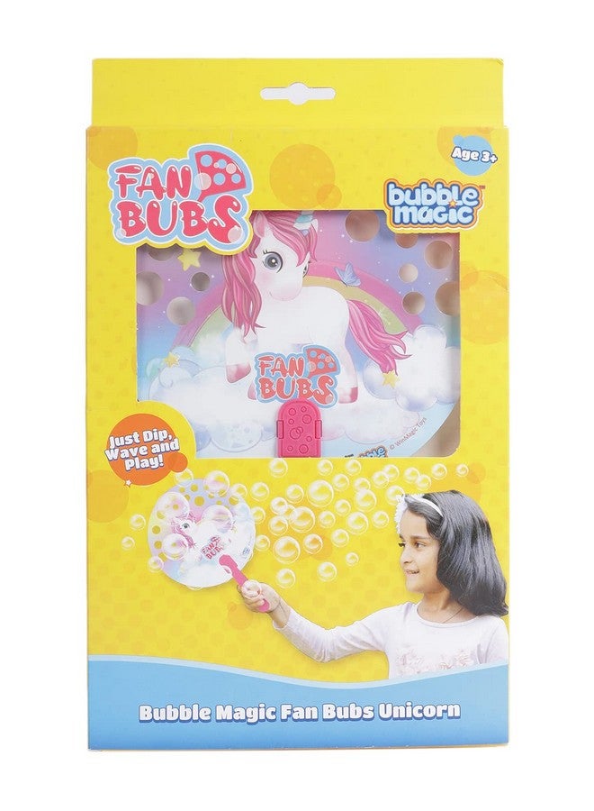 Bubble Magic Fan Bubs Unicorn, Bubble Solution with Hand Fan for The Kids 3 Years and Above, Multicolor, (FB50001) - Image 1