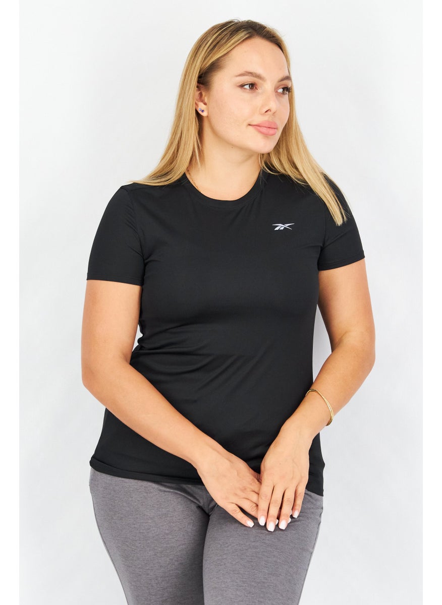 Reebok - Women Sportswear Fit Brand Logo Training T-Shirt, Black - Image 1
