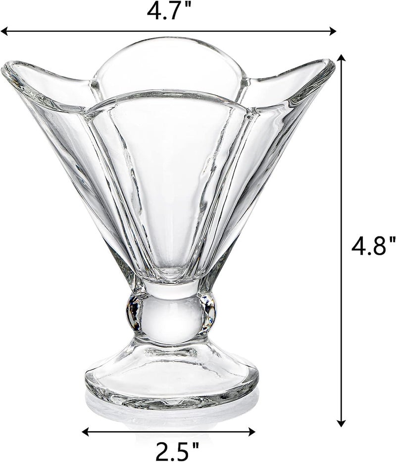 WRINGO bellemax 250 ML Ice Cream Glasses Cups Dishes for Desserts MilkshakeFruit and Pudding Glass Serving Bowls Perfect for Home Restaurants and Parties Dishwasher Safe Set of 6 WA09 - Image 3
