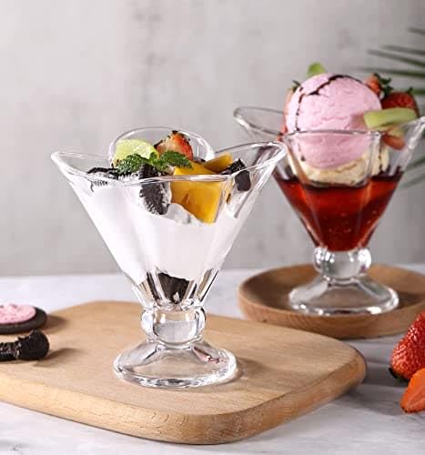 WRINGO bellemax 250 ML Ice Cream Glasses Cups Dishes for Desserts MilkshakeFruit and Pudding Glass Serving Bowls Perfect for Home Restaurants and Parties Dishwasher Safe Set of 6 WA09 - Image 1