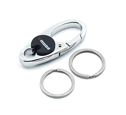 Omuda Stylish Hook Locking Silver Metal Carabiner Double Ring Hook Metal Key Chain for Men & Women - Image 4
