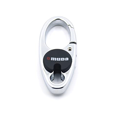 Omuda Stylish Hook Locking Silver Metal Carabiner Double Ring Hook Metal Key Chain for Men & Women - Image 1