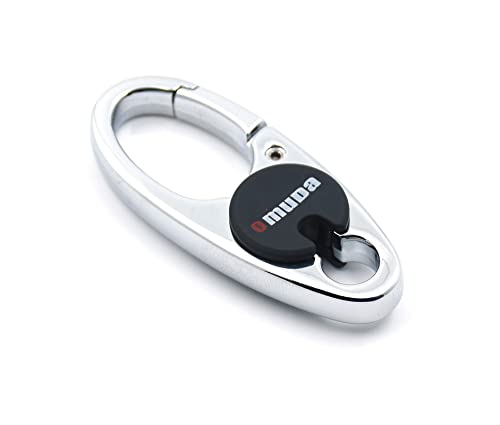 Omuda Stylish Hook Locking Silver Metal Carabiner Double Ring Hook Metal Key Chain for Men & Women - Image 2