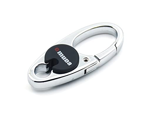 Omuda Stylish Hook Locking Silver Metal Carabiner Double Ring Hook Metal Key Chain for Men & Women - Image 3