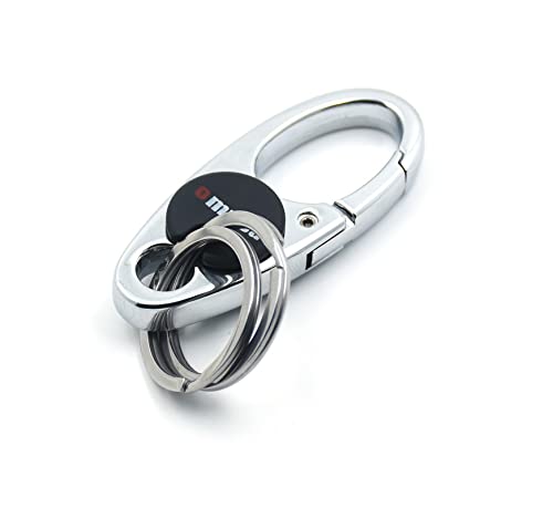 Omuda Stylish Hook Locking Silver Metal Carabiner Double Ring Hook Metal Key Chain for Men & Women - Image 5