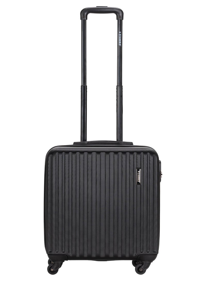 ستارجولد حقيبة سفر بمقصورة ذات 4 عجلات ذات جوانب صلبة مع قفل رقم 16 بوصة باللون الأسود - Image 1