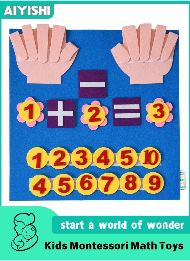AIYISHI Kids Montessori Math Toys Finger Numbers Counting Set 30x30cm  - Image 1