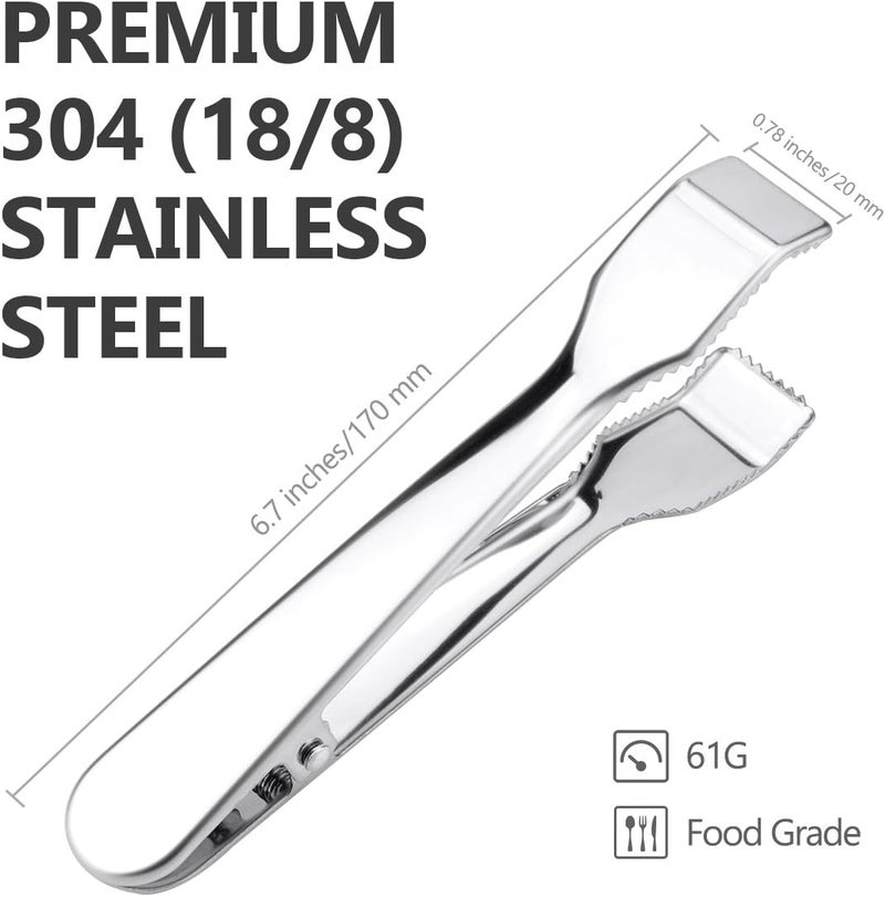 TRUSBER Ice Tongs for Ice Bucket, Stainless Steel Food Serving Tongs, with Claw Grip Teeth 6.7 Inches Perfect for Block Ice Sugar Cubes Bar Hotel Home & Kitchen (Silver) - Image 2