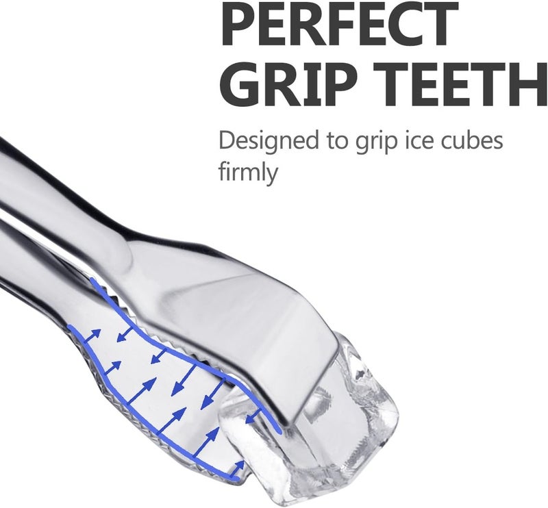TRUSBER Ice Tongs for Ice Bucket, Stainless Steel Food Serving Tongs, with Claw Grip Teeth 6.7 Inches Perfect for Block Ice Sugar Cubes Bar Hotel Home & Kitchen (Silver) - Image 3