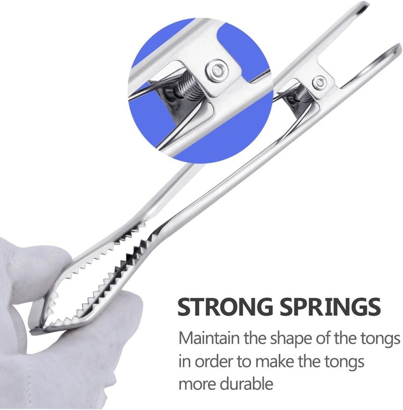TRUSBER Ice Tongs for Ice Bucket, Stainless Steel Food Serving Tongs, with Claw Grip Teeth 6.7 Inches Perfect for Block Ice Sugar Cubes Bar Hotel Home & Kitchen (Silver) - Image 4