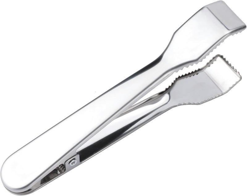 TRUSBER Ice Tongs for Ice Bucket, Stainless Steel Food Serving Tongs, with Claw Grip Teeth 6.7 Inches Perfect for Block Ice Sugar Cubes Bar Hotel Home & Kitchen (Silver) - Image 1