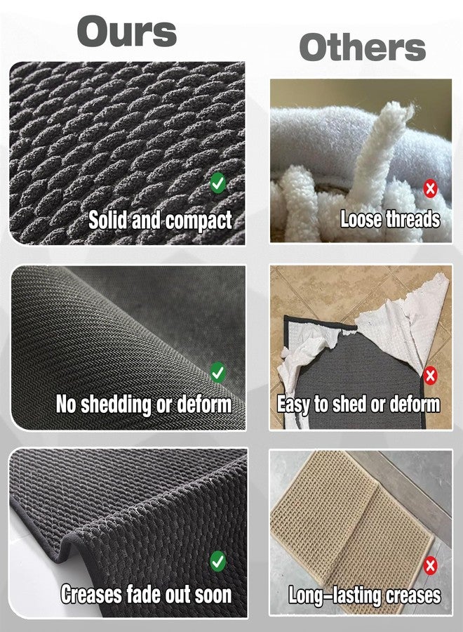 TYUU Bathroom Rugs Non Slip Washable, Super Absorbent Thin Bath Mat Small Quick Dry Low Pile Bathroom Rug, Dark Grey 16"x24" - Image 3